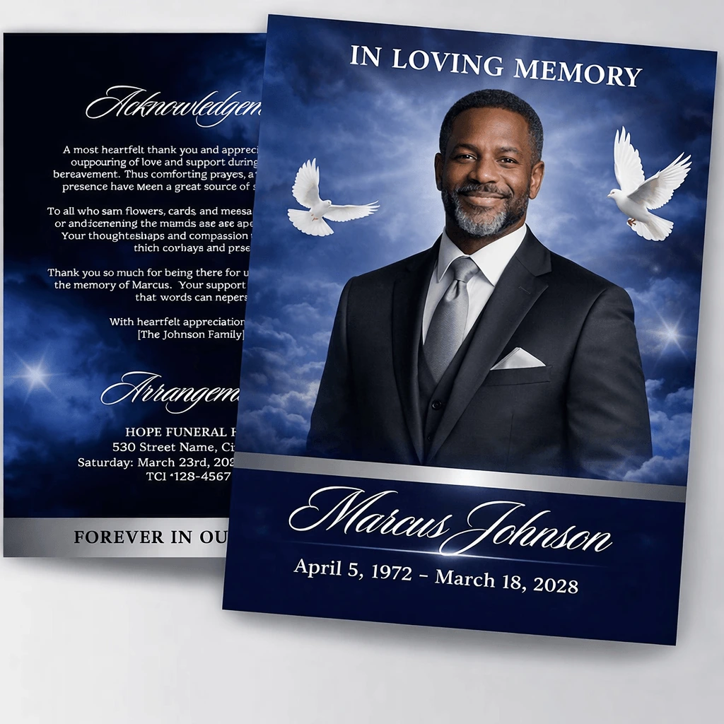 Bi-fold Funeral Programs 1